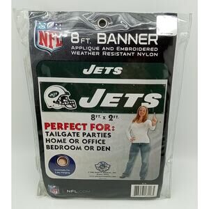 New York Jets NFL Applique & Embroidered 8FT Banner